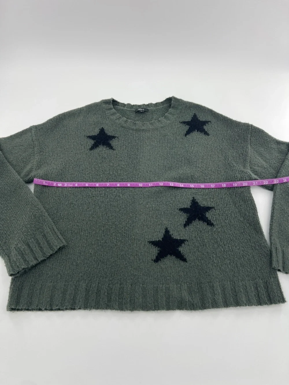 Rails Perci Green Sweater Olive Black Stars Merino Wool‎ Cozy Relaxed